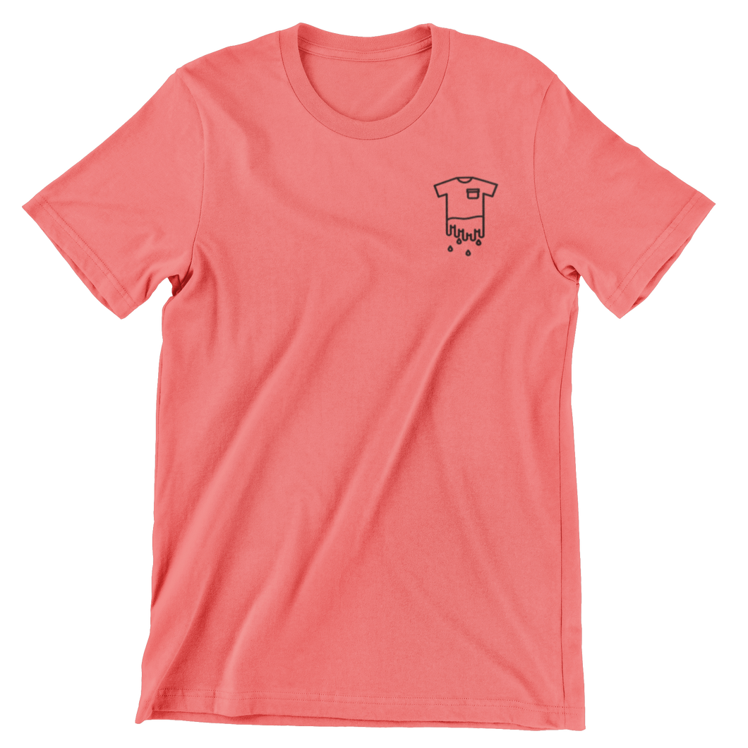 unisex coral drip shirt