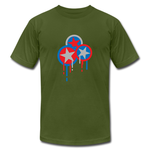 Stars Dripping T-Shirt - olive green